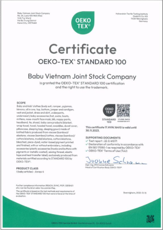 Chứng Nhận OEKO-TEX